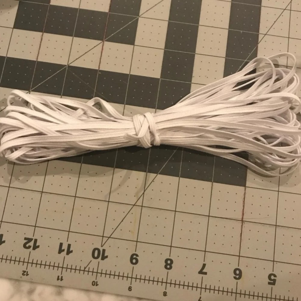20 yards of 5mm white elastic